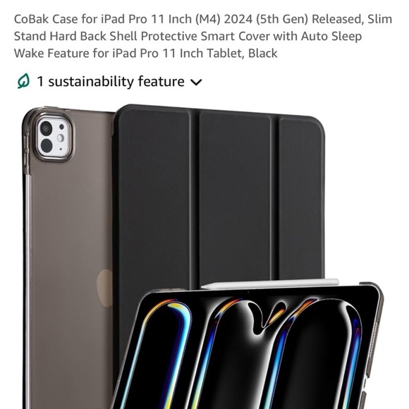 Black iPad Pro 11” slim case with cover - Picture 3 of 7